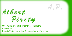 albert pirity business card